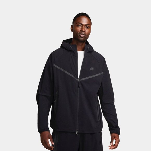 Nike Tech Woven Full Zip Men's Hooded Jacket Black Sz L Large MRSP $130 - Picture 1 of 9